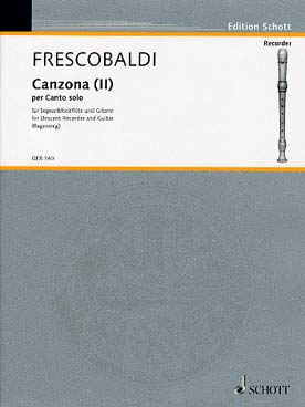 Illustration de Canzone II detta "La Bernardinia", tr. Ragossnig pour flûte soprano ou hautbois ou violon et basse continue (guitare)