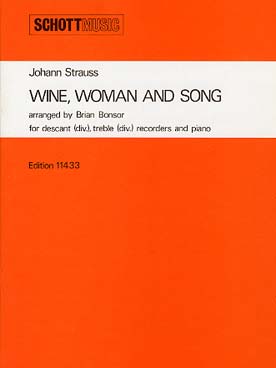 Illustration de Wein, weib und gesang op 333 - pour 2 flûtes à bec et piano