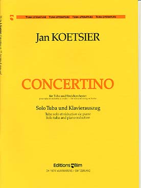 Illustration de Concertino pour tuba et orchestre à cordes, réd. piano