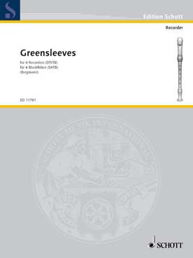Illustration anonyme greensleeves pour 4 flutes a bec