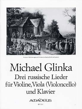 Illustration de 3 Russische lieder pour violon, alto et piano