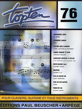 Illustration de Collection TOP : édition simplifiée avec ligne mélodique +accords clavier/guitare - TOP TEN N° 76