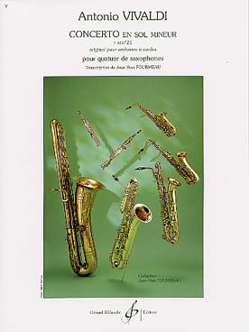 Illustration de Concerto FXI N° 21 en sol m, tr. Fourmeau pour quatuor de saxophones