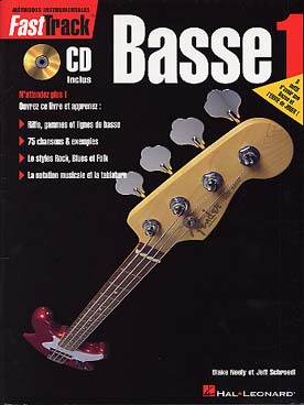 Illustration de FAST TRACK basse : riffs, gammes, styles rock, blues et folk, avec CD d'écoute - Vol. 1