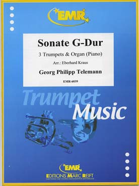 Illustration de Sonate en sol M pour 3 trompettes et piano (ou orgue)