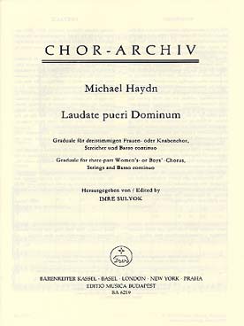Illustration de Laudate pueri Dominum pour chœur de femmes SSA, 2 violons et basse continue - Conducteur