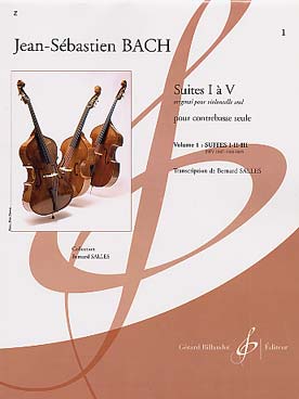 Illustration de Suites pour violoncelle (tr. Salles) - Vol. 1 : N° 1 à 3 BWV 1007 à 1009