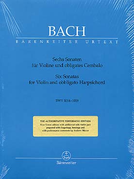 Illustration de 6 Sonates pour violon et clavecin - éd. Bärenreiter : nouvelle édition Urtext en un seul volume (BWV 1014-1019)