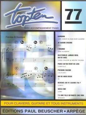 Illustration de Collection TOP : édition simplifiée avec ligne mélodique +accords clavier/guitare - TOP TEN N° 77