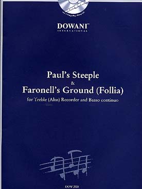 Illustration de TRADITIONNEL Paul's steeple - FARINEL Faronell's ground, pour flûte à bec alto et b. c. (fl. à bec + acc. piano + violoncelle + CD)