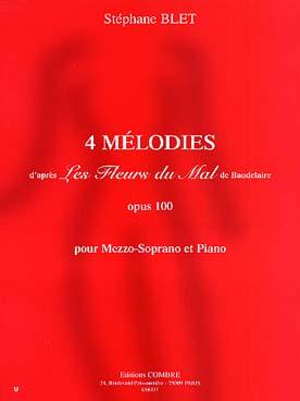 Illustration de 4 Mélodies d'après les fleurs du mal de Baudelaire op. 100 pour mezzo-soprano et piano