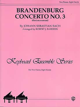Illustration de Concerto brandebourgeois N° 3, tr. Bardeen pour 2 pianos 8 mains du 1er mouvement