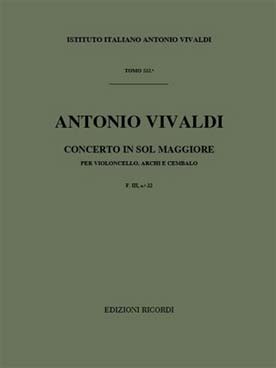 Illustration de Concerto F 3/22 RV 415 en sol m pour violoncelle, cordes et basse continue
