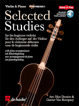 Illustration de SELECTED STUDIES : études classiques de divers auteurs avec accès audio - Vol. 1 : 20 études en 1re position