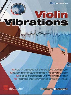 Illustration de VIOLIN VIBRATIONS : 12 pièces colorées de Hélène Boisard pour 1 ou 2 violons avec CD play-along
