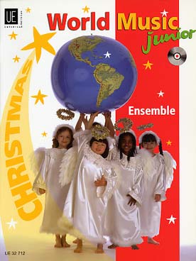 Illustration de WORLD MUSIC ENSEMBLE : répertoire pour 2 instr. mélodiques, piano/accordéon, guitare, basse/batterie + CD play-along - Junior Christmas (conducteur et CD)