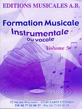 Illustration de Formation musicale instrumentale ou vocale avec MP3 à télécharger - Vol. 5 : livre de l'élève