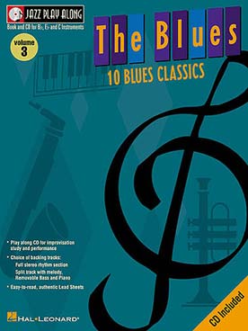 Illustration de JAZZ PLAY ALONG SERIES + CD play-along - Vol. 3 : 10 Blues classics