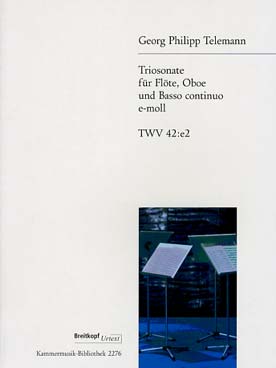 Illustration de Triosonate TWV 42:e2 en mi m pour flûte, hautbois et basse continue