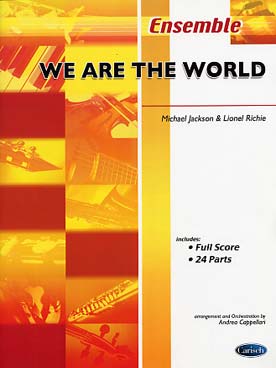 Illustration de We are the world, arr. pour ensemble variable tous instruments (conducteur + 24 parties)