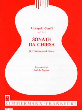 Illustration de Sonate da chiesa op. 3/1 (tr. Azpiazzu) pour 2 violons et guitare