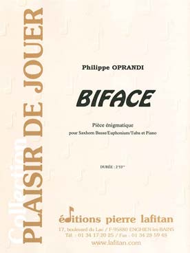 Illustration de Biface, pièce énigmatique pour saxhorn basse ou euphonium ou tuba et piano