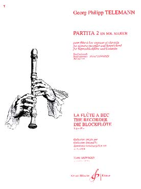 Illustration de Partita N° 2 en sol M pour flûte à bec soprano et clavecin (rév. Sanvoisin)