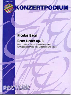 Illustration bacri 2 lieder (violon ou alto ou cello)