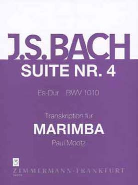 Illustration bach js suite n° 4 bwv 1010 pour marimba
