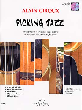 Illustration de Picking jazz : arrangements et variations sur 5 thèmes (solfège et tablature, avec CD d'écoute inclus)