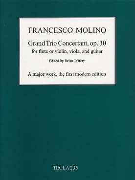 Illustration de Grand trio concertant pour flûte (ou violon), alto et guitare op. 30 - éd. brochée