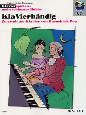 Illustration de KLA-VIERHÄNDIG : de la musique baroque à la musique pop, 33 morceaux (tr. Heumann) avec CD d'écoute
