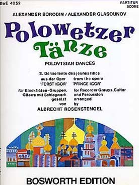 Illustration de Danses polovtsiennes du prince Igor pour ensemble de flûtes à bec et percussion