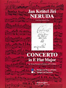 Illustration de Concerto en mi b M (Tarr/Retzke) pour cor ou trompette et piano