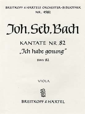 Illustration de Cantate BWV 82 Ich habe genung (genug) pour basse solo - 0.1.0.0 - 0.0.0.0 - cordes - bc - Alto