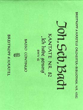 Illustration de Cantate BWV 82 Ich habe genung (genug) pour basse solo - 0.1.0.0 - 0.0.0.0 - cordes - bc - Orgue