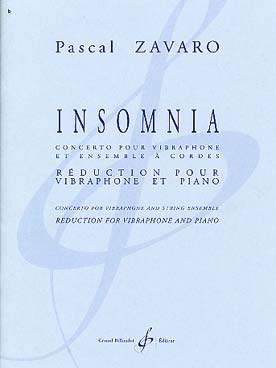 Illustration de Insomnia : concerto pour vibraphone et ensemble à cordes, réduction vibra/piano
