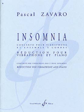 Illustration de Insomnia : concerto pour vibraphone et ensemble à cordes, réduction vibra/piano