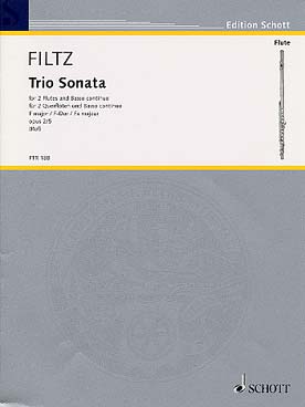 Illustration de Sonate en trio op. 2/5 en fa M pour 2 flûtes et basse continue