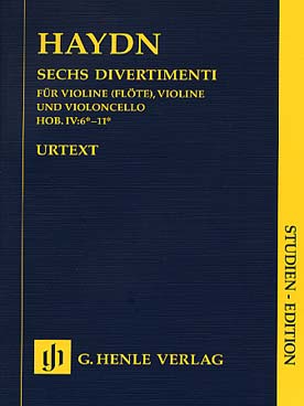 Illustration de 6 Divertimenti Hob. IV:6-11 pour violon (flûte), violon et violoncelle