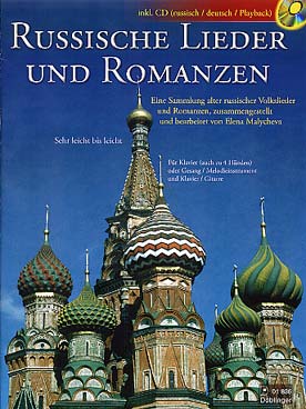 Illustration de RUSSISCHE LIEDER UND ROMANZEN, tr. Malycheva pour piano 4 mains ou chant et piano, avec CD écoute et play-along