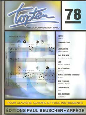 Illustration de Collection TOP : édition simplifiée avec ligne mélodique +accords clavier/guitare - TOP TEN N° 78
