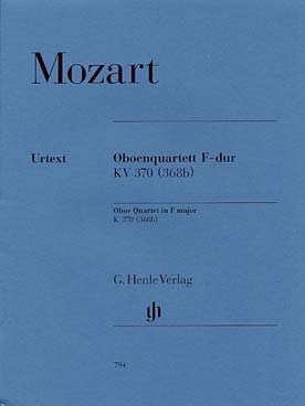Illustration de Quatuor KV 370 (368b) en fa M pour hautbois, violon, alto et violoncelle