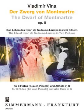 Illustration de Le Nain de Montmartre : vie de Toulouse- Lautrec dans 2 images pour 3 flûtes et flûte alto en sol