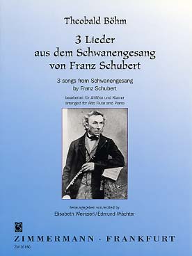 Illustration de 3 Lieder tirés du Schwanengesang de Schubert pour flûte alto et piano