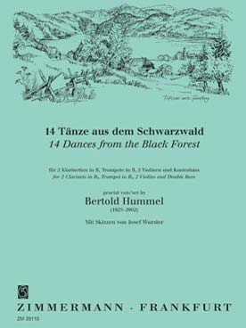 Illustration de 14 Danses de la Forêt Noire pour 2 clarinettes, trompette, 2 violons et contrebasse