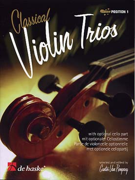 Illustration de CLASSICAL VIOLIN TRIOS : morceaux pour 3 violons ou 2 violons et un violoncelle de Mozart, Bach, Haydn, Corelli...