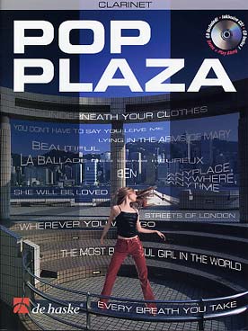 Illustration pop plaza avec cd clarinette