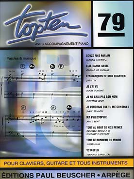 Illustration de Collection TOP : édition simplifiée avec ligne mélodique +accords clavier/guitare - TOP TEN N° 79