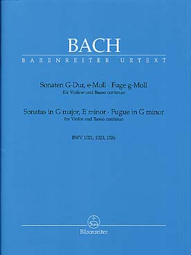 Illustration de Sonates pour violon et clavecin - éd. Bärenreiter : BWV 1021, 1023, 1026